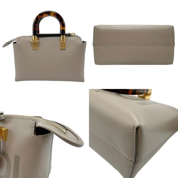 z2239 3 c Fendi By the Way Mini Handbag Leather Greige