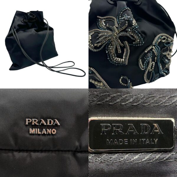 z2246 11 c Prada Shoulder Bag Nylon Black