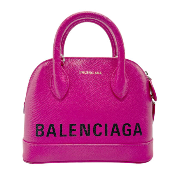 z2269 1 Balenciaga Ville Top Handle XXS Leather Shoulder Bag Magenta