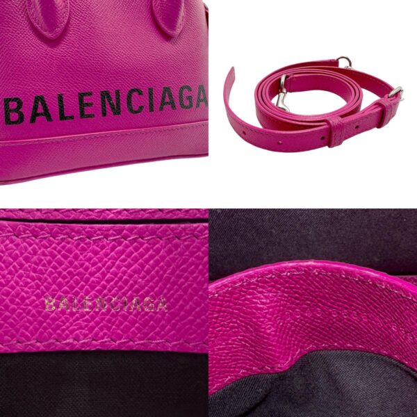 z2269 11 c Balenciaga Ville Top Handle XXS Leather Shoulder Bag Magenta