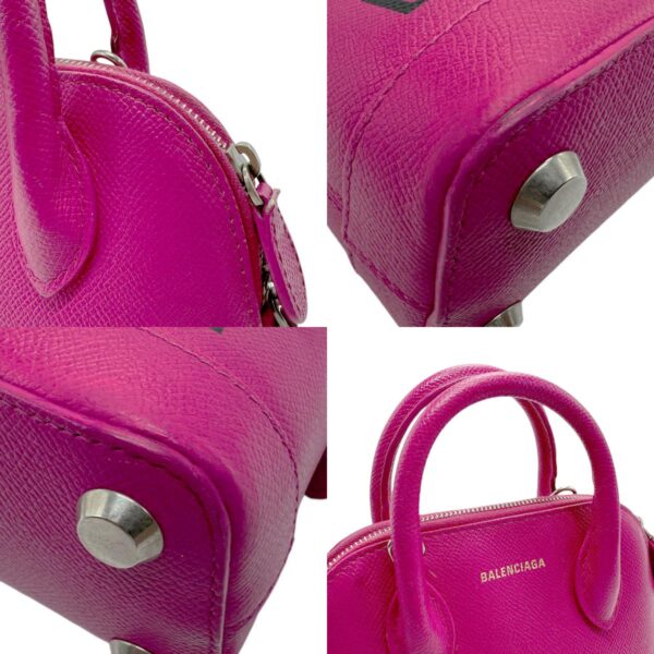 z2269 7 c Balenciaga Ville Top Handle XXS Leather Shoulder Bag Magenta