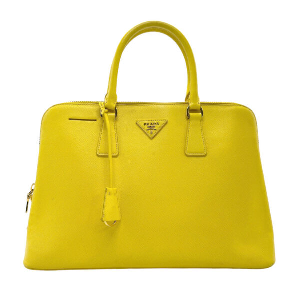 z2293 1 Prada Handbag Leather Yellow