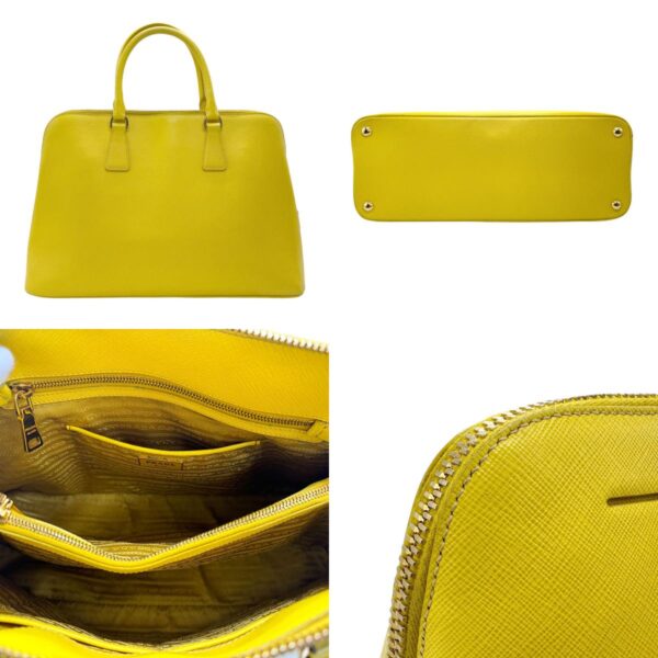 z2293 3 c Prada Handbag Leather Yellow