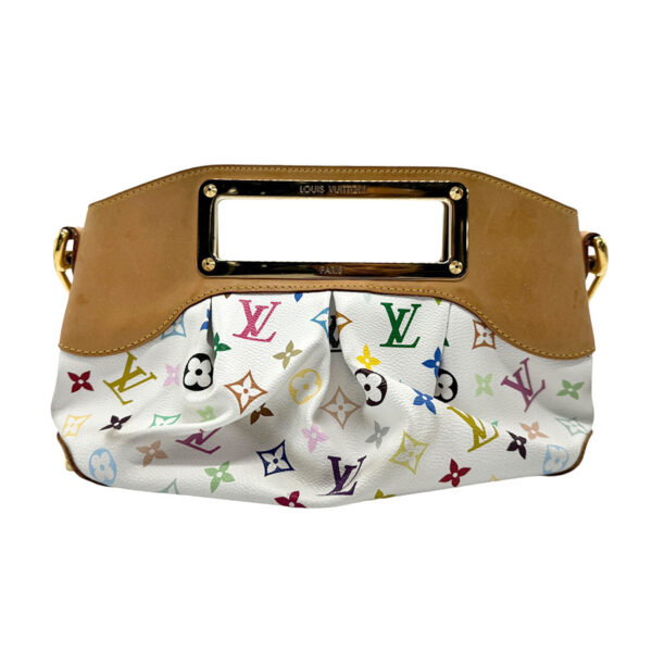 z2299 1 Louis Vuitton Judy PM Handbag Monogram Multicolor White