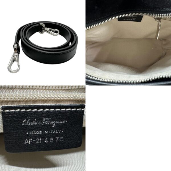 z2310 11 c Salvatore Ferragamo Suede Leather Shoulder Bag Black