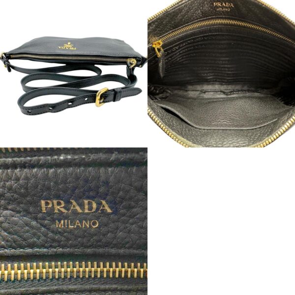 z2315 11 c Prada Shoulder Bag Leather Black