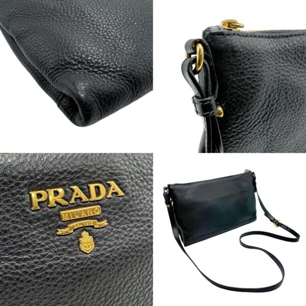 z2315 7 c Prada Shoulder Bag Leather Black