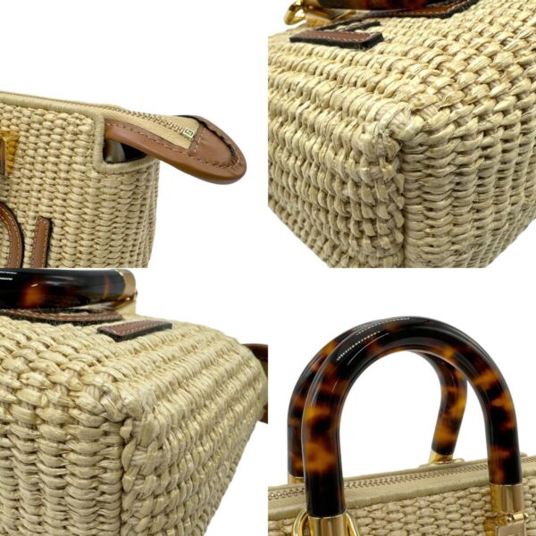 z2324 7 c Fendi By the Way Mini Shoulder Bag Raffia Brown