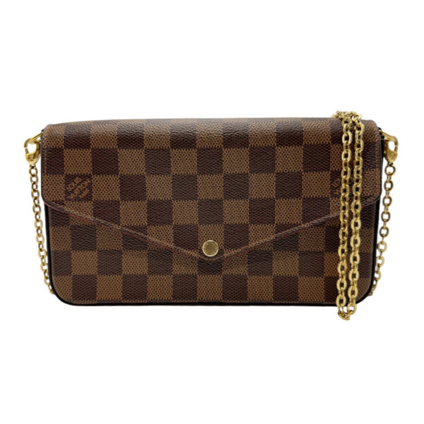 z2333 1 Louis Vuitton Félicie Chain Wallet Damier Canvas Brown