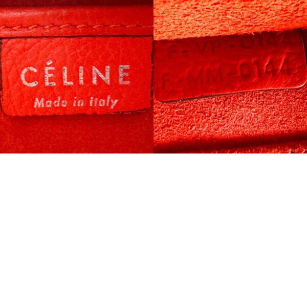 z2337 14 c Celine Luggage Nano Shopper Crossbody Shoulder Bag Leather Orange