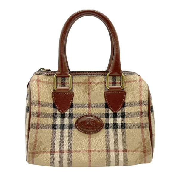 z2340 1 Burberry Leather Handbag Beige Brown