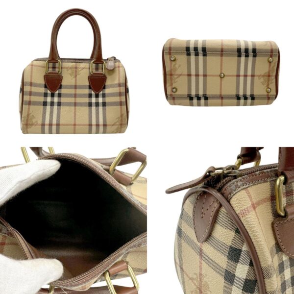 z2340 3 c Burberry Leather Handbag Beige Brown