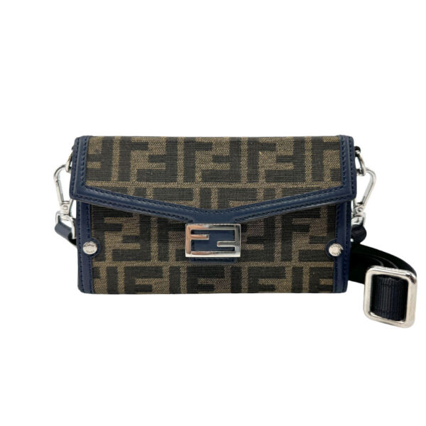 z2348 1 Fendi Crossbody Baguette Bag Canvas Brown