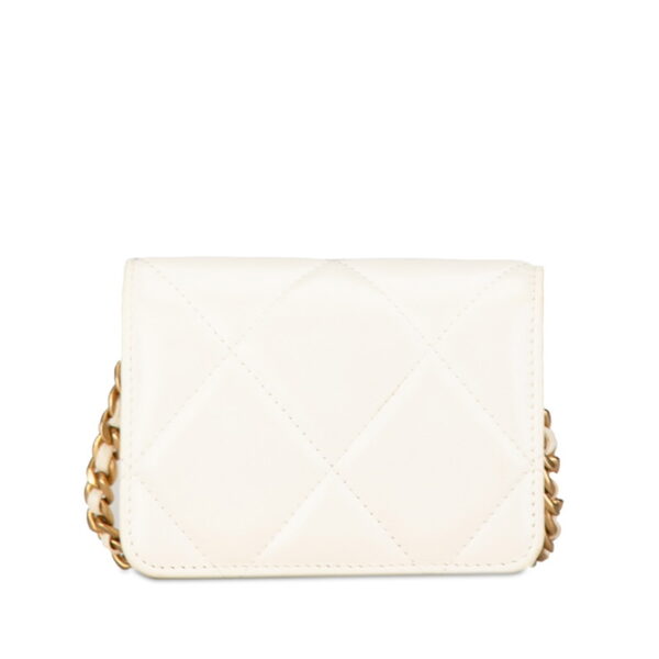 zzzbl1ckhe8bgdwf 3 Chanel 19 Mini Chain Shoulder Bag Lambskin White