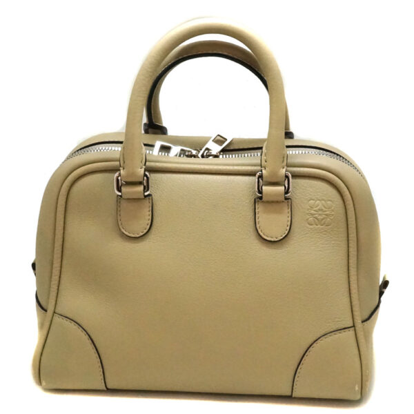 1 Loewe Amazona 75 Leather Handbag Beige