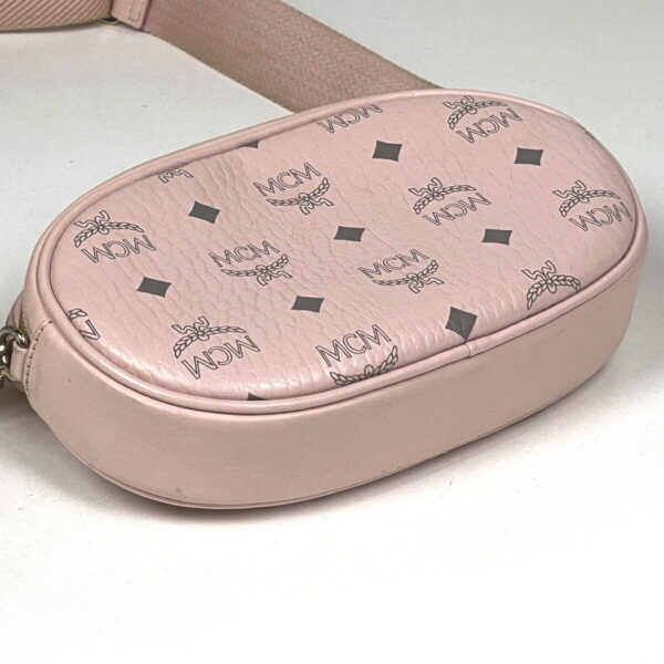 1000047729406 12 MCM Logo Gram Crossbody Shoulder Bag Visetos Leather Pink