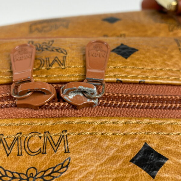 1000065081098 14 MCM Logo Gram Bag Visetos Leather Brown