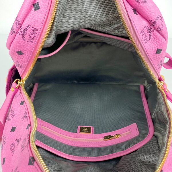 1000065266976 17 MCM Logogram Rucksack Studded Visetos Leather Pink