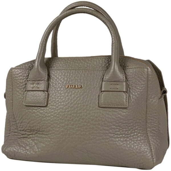 1000066763139 11 Furla Logo Handbag 2WAY Shoulder Bag Leather Greige