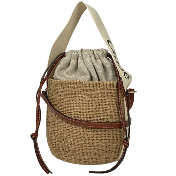 1000068855641 11 Chloe Woody Small Basket Bag Paper Beige White