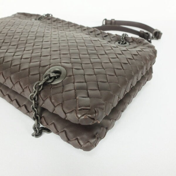 10001681 4 Bottega Veneta Intrecciato Chain Shoulder Bag Brown