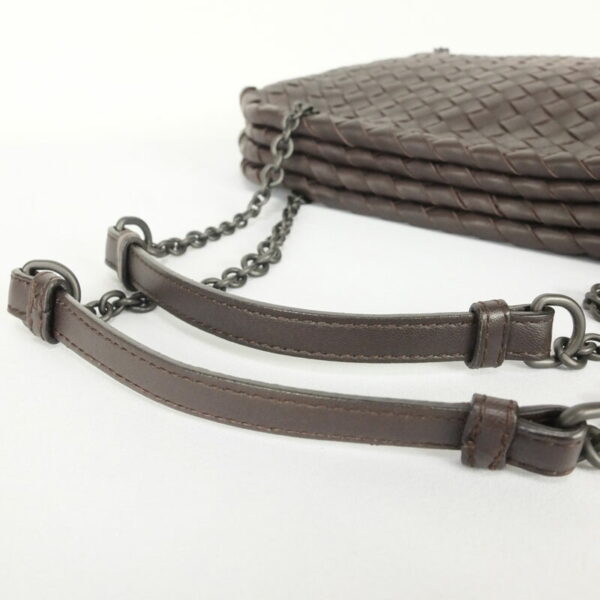 10001681 6 Bottega Veneta Intrecciato Chain Shoulder Bag Brown