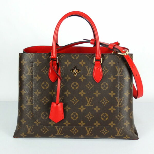 10003080 1 Louis Vuitton Flower Tote 2WAY Bag Monogram Coquelicot