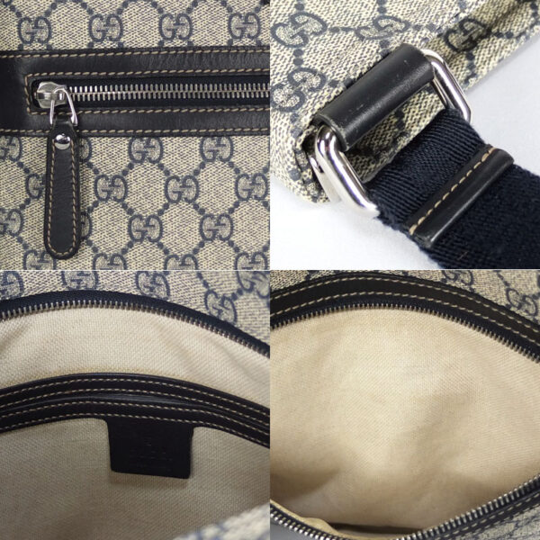 10003105 7 Gucci GG Plus Leather Shoulder Bag Navy