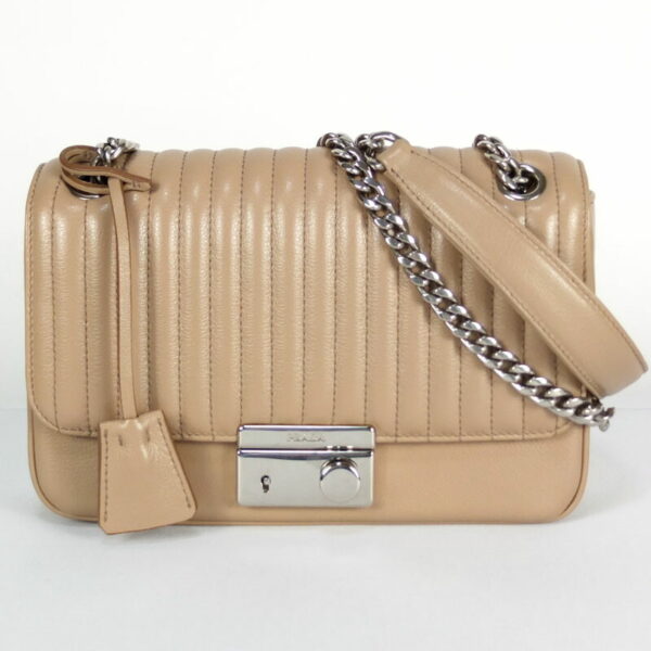 10003169 1 Prada Chain Shoulder Bag Beige