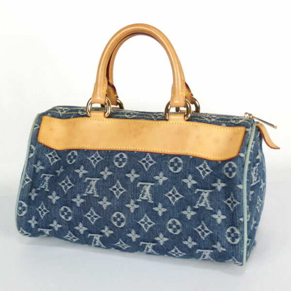 10003235 2 Louis Vuitton Neo Speedy Monogram Denim Handbag Blue