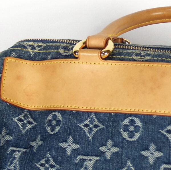 10003235 6 Louis Vuitton Neo Speedy Monogram Denim Handbag Blue