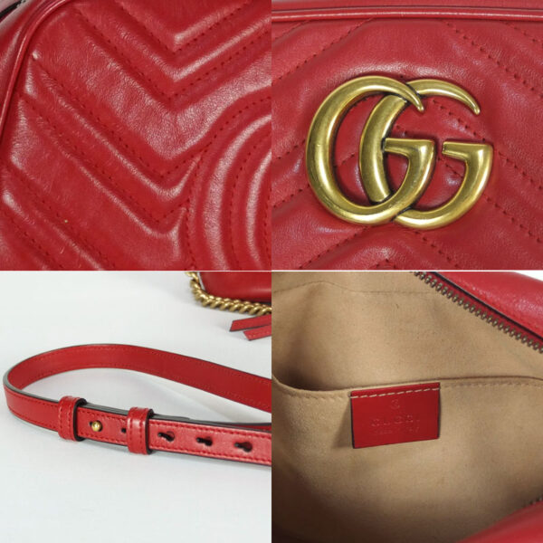 10003494 8 Gucci GG Marmont Quilted Small Shoulder Bag Red