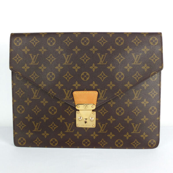 10003674 1 Louis Vuitton Porte Documents Senator Monogram Clutch Bag