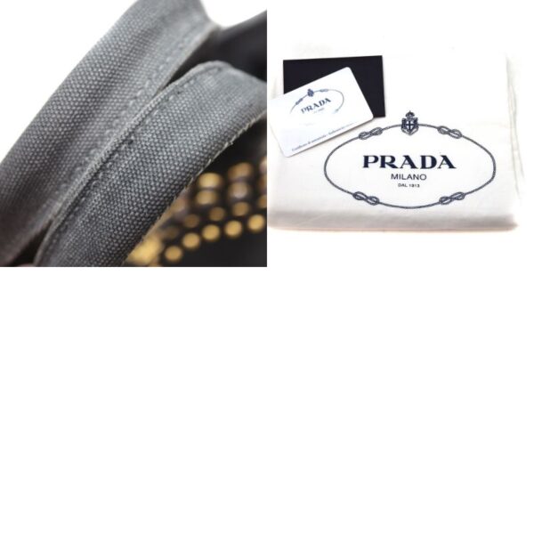 10176 12 Prada Canapa 2WAY Tote Bag Canvas Black