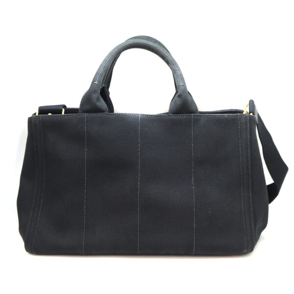 10176 2 Prada Canapa 2WAY Tote Bag Canvas Black