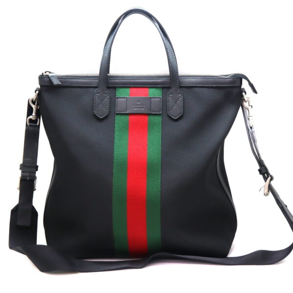 10477 1 Gucci Techno Tote Bag Canvas Black