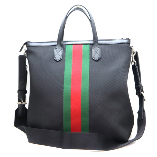 10477 2 Gucci Techno Tote Bag Canvas Black