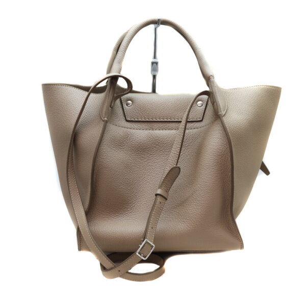 10778 2 Celine Big 2WAY Leather Bag Beige