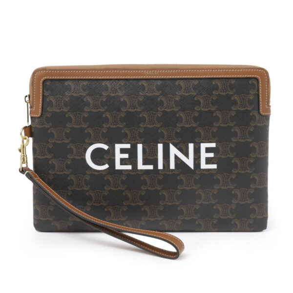 10j50 2bzq 04lu02 Celine Clutch Bag Leather Brown