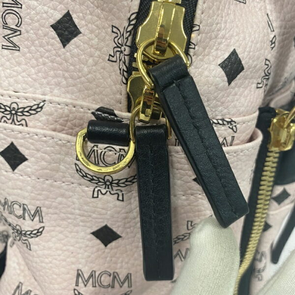 11 20221112 MCM Studded Leather Backpack Pink