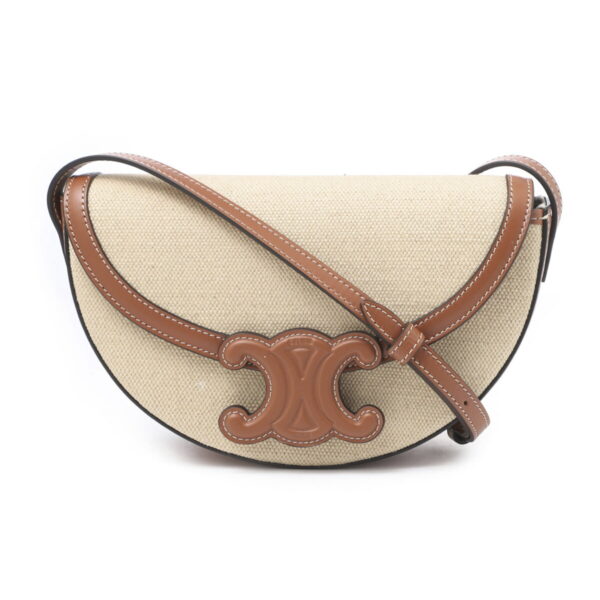 11203 2efl 02nt02 Celine Shoulder Bag Leather Beige