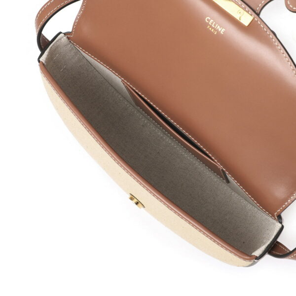 11203 2efl 02nt05 Celine Shoulder Bag Leather Beige