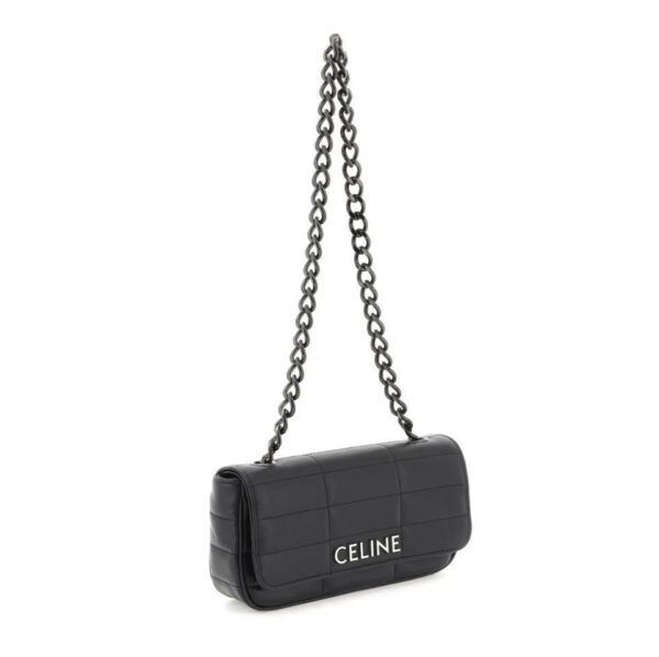 112335 Celine Matelasse Shoulder Bag Black