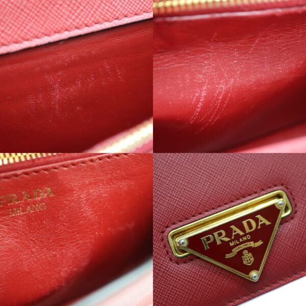 11273 8 Prada Chain Shoulder Bag Leather Red