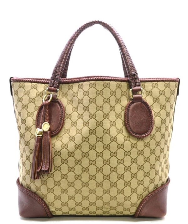 11360086 Gucci GG Marrakech Tote Bag Khaki Beige Red