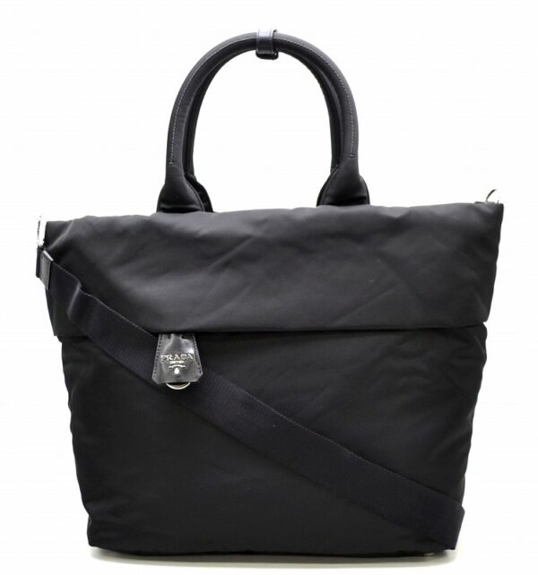 11401062 Prada Nylon Tote Bag 2Way Shoulder Bag Black