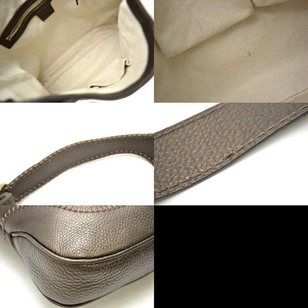 11401109 2 Gucci Jackie 2WAY Shoulder Bag Metallic Khaki