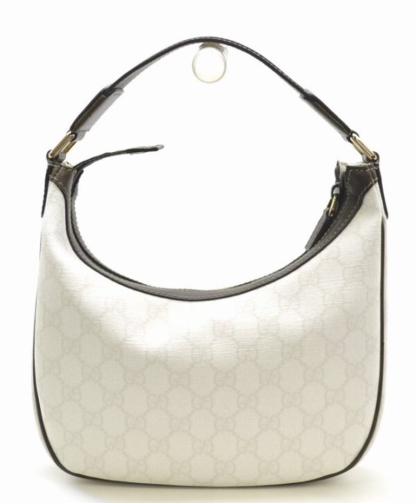 11401406 Gucci GG Supreme Handbag White Brown