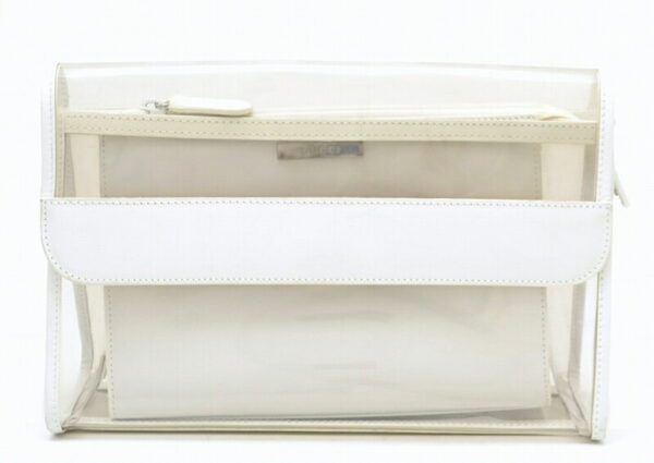 11411488 Gucci Clutch Bag Vinyl Leather White Off White