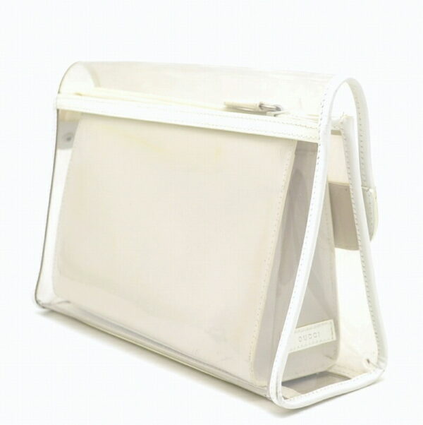 11411488 1 Gucci Clutch Bag Vinyl Leather White Off White